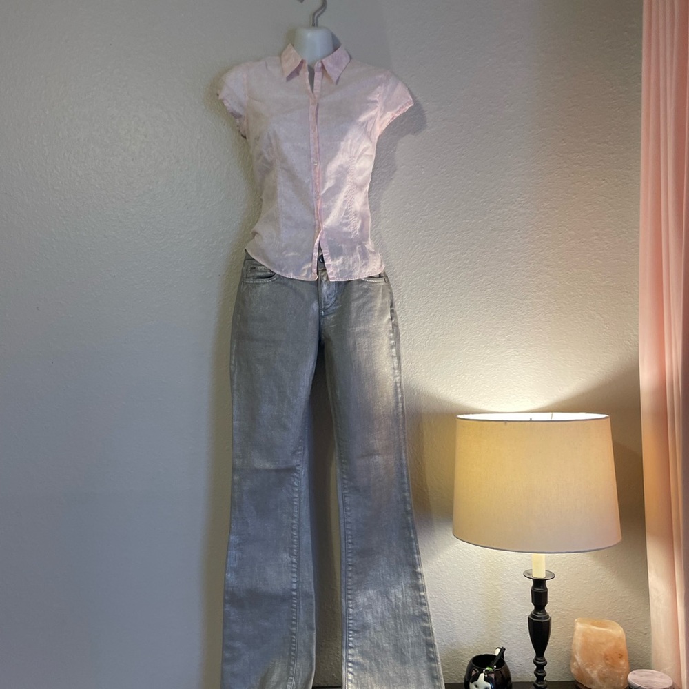Vintage Aeropostale Short Sleeve Button-Up Blouse - Picture 7 of 9